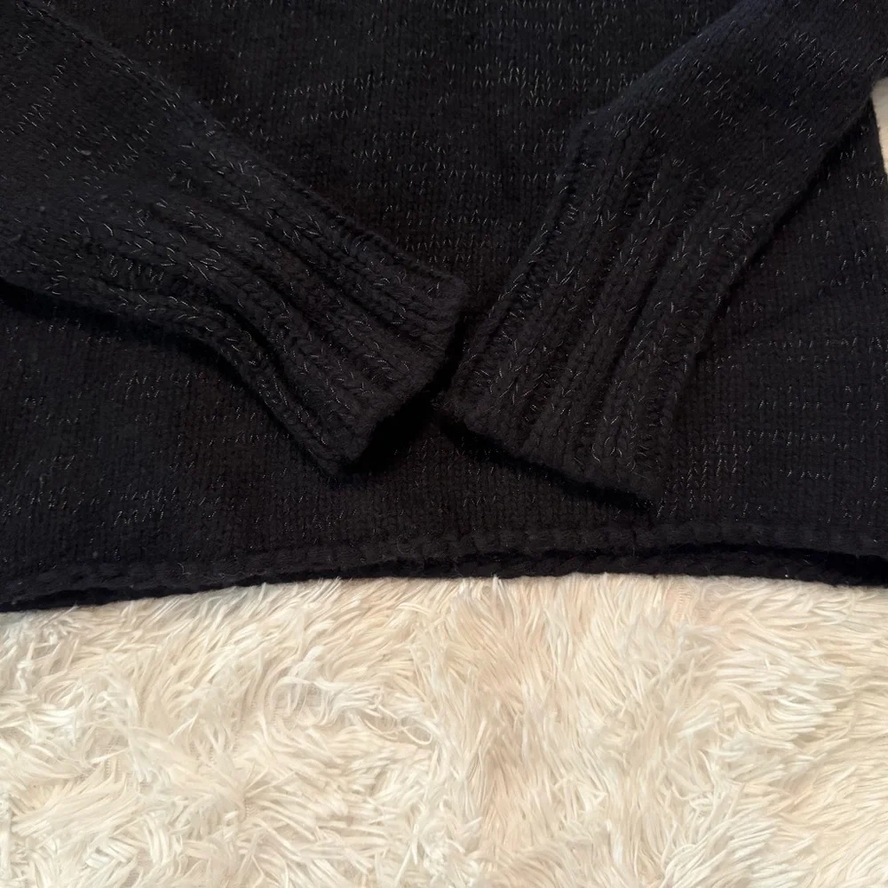Gap Black Turtleneck Sweater with Silver Accents